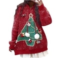 thumbnail image 2 of EGNMCR Cardigans pour Femmes, Chandails pour Femmes Mode Décontractée de Noël Imprimé à Capuche Col Rond Manches Longues Chandail Femmes Chandail, 2 of 9