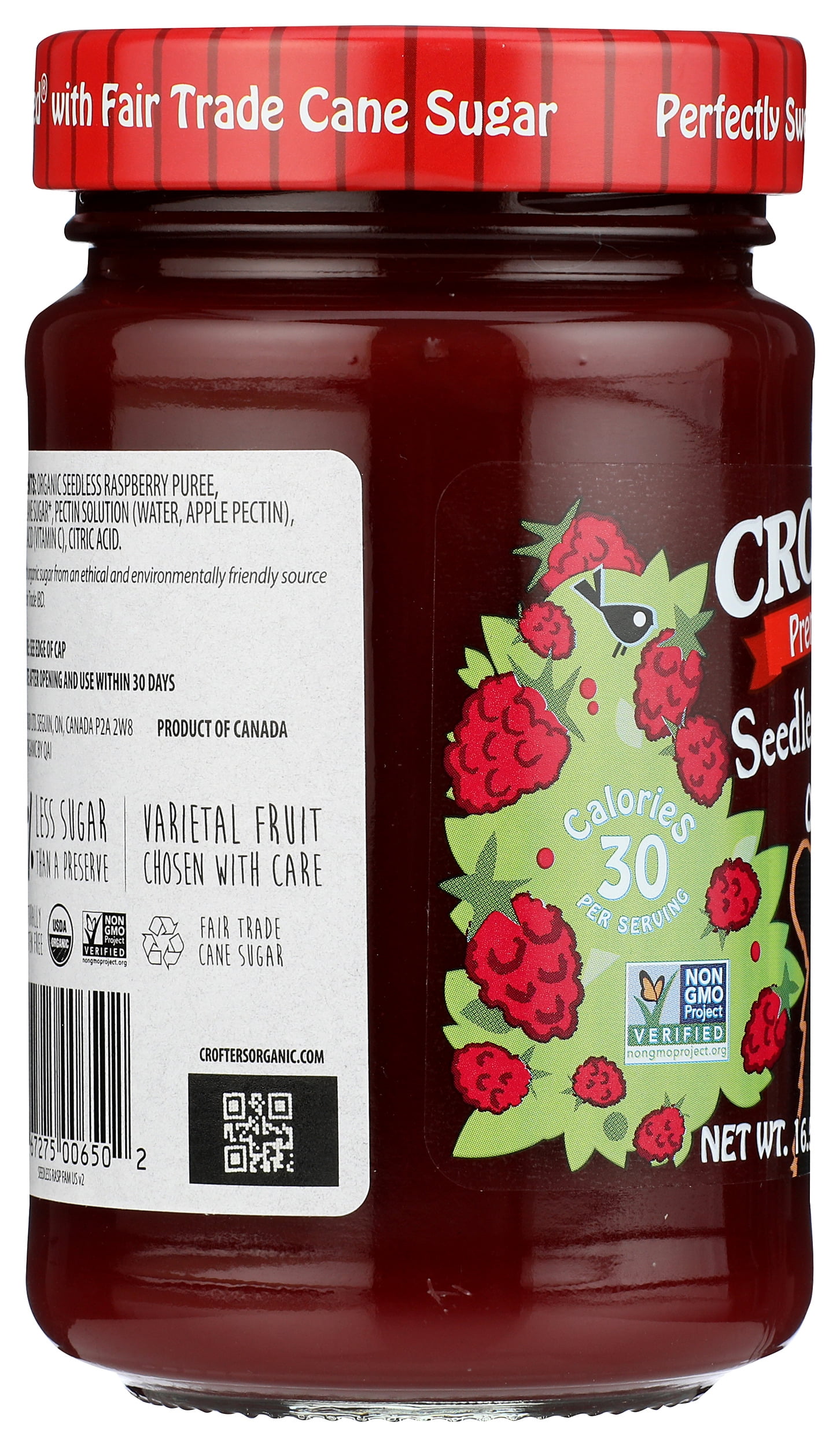 Pack of 6, Crofters Organic Seedless Raspberry Spread, 16.5 oz