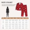 thumbnail image 4 of Pajama Sets for Women 2 Pcs, Playful Red Cartoon Faces Button Down Long Sleeve Sleepwear Lounge PJ Sets, 4 of 6