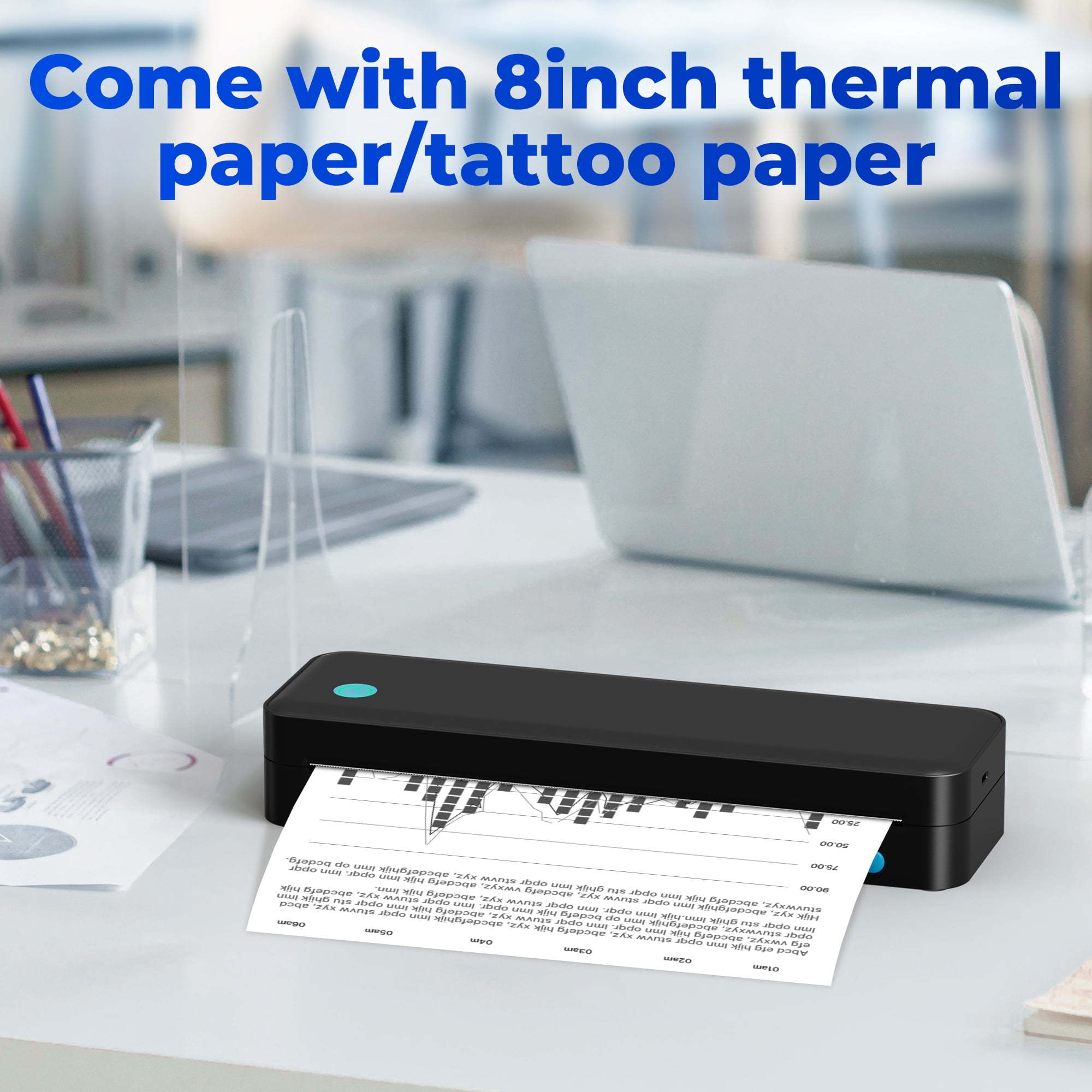 CHIVALZ Portable Printers for Travel, Support & 8.5"x11" US Letter Size, for Home Use Suitable for Phone & PC