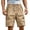 Khaki, variant on Besolor Cargo Shorts for Men Elastic Waist Drawstring Wide Leg Lightweight Casual Outdoor Workout Hiking Short Pants with Multi Pockets(X-Large,Khaki)