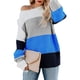 thumbnail image 4 of Suéteres para mujer Suéteres de otoño Cuello redondo Moda Manga larga Color a juego Tops sueltos Blusa de punto Odeerbi  ODB-5, 4 of 6