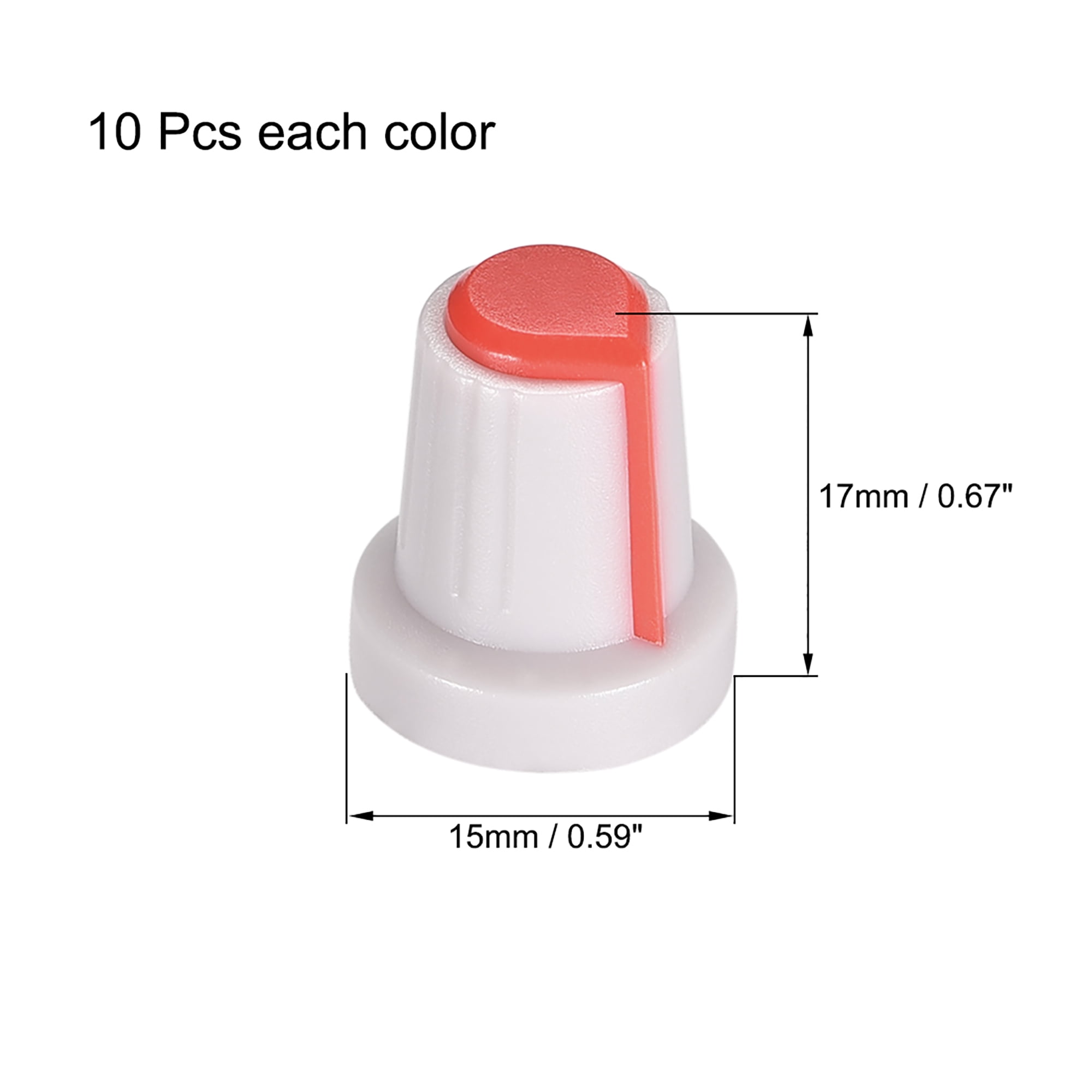 40Pcs 6mm Knob for Effect Pedal Amplifier Grey Potentiometer Knob 4 Colors Mark