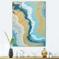thumbnail image 2 of Designart ' Abstract Marble Composition In Blue and Yellow III ' Modern Canvas Wall Art Print, 2 of 4