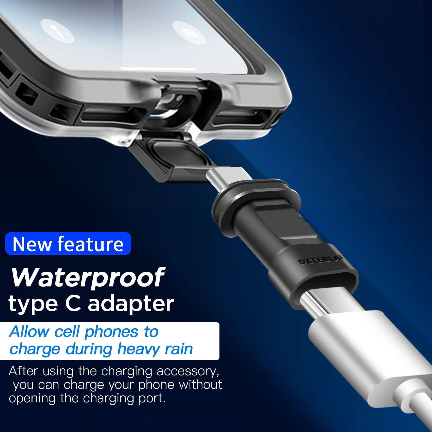 KOMI Waterproof Phone Case,Universal Self-Check Function Underwater Pouch Dry Bag with Type C Plug Beach Travel Essentials Snorkeling for iPhone 15/Samsung S24/LG,Google/Xiaomi/Motorola/Android