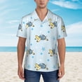 thumbnail image 4 of Balery Cartoon Turtle Print Men's Hawaiian Shirts Short Sleeve Beach Shirt Relaxed Fit Vacation Button Down Shirts-Small, 4 of 9