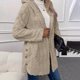 thumbnail image 4 of Chaquetas y abrigos casuales con capucha de manga larga para mujer, chaqueta cálida de invierno con capucha de manga larga, chaqueta de felpa con botones de color liso, blusa para mujer, 4 of 9