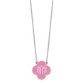 thumbnail image 2 of Sterling Silver/Rhodium-plated Clover Monogram w/Epoxy Necklace XNA602SS, 2 of 3
