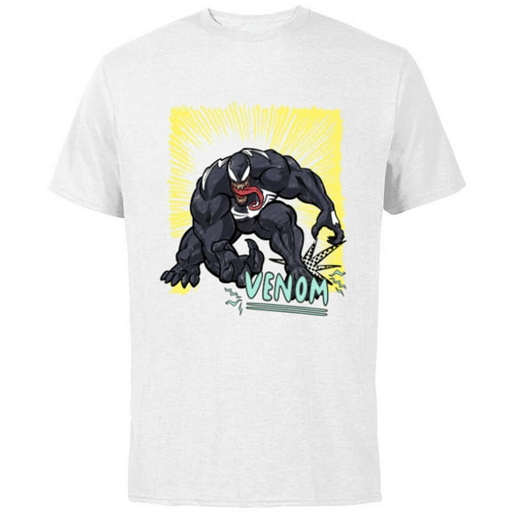 Marvel Venom Graphic Pop Marker Color - Short Sleeve Cotton T-Shirt for Adults - Customized-White