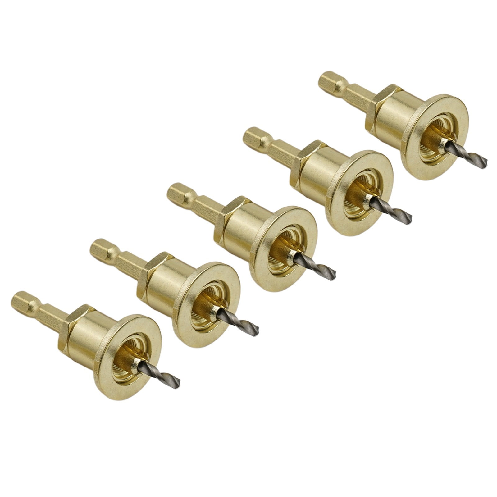 5pc Limiting Countersink Drill Bit set 6.35mm hex Shank for Woodworking Drilling