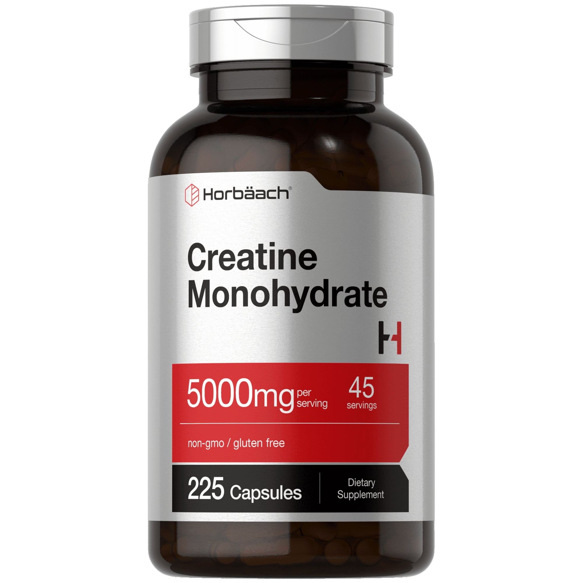 Creatine Monohydrate | 5g | 225 Capsules for Men and Women | by Horbäach