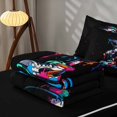 thumbnail image 5 of Manfei Baseball Zipper Full Size Comforter Sets with Fitted Sheet and 2 Pillowcases, Sport Gaming Zipper Bedding Set, MultiColor Black, 5 of 7