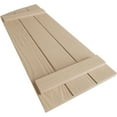 thumbnail image 6 of Ekena Millwork 16 1/2"W x 24"H (18 1/2" Low Side) Timberthane Sandblasted Three Board Joined Board-n-Batten w/Elliptical Top Faux Wood Shutters (Per Pair), Primed Tan, 6 of 6