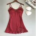 thumbnail image 2 of DISKEBUISS Women Lace Lingerie Solid Color Sexy Spaghetti Strap Nightwear Size S-XXL, 2 of 3