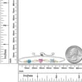 thumbnail image 3 of Gem Stone King 925 Silver and 10K Yellow Gold Swiss Blue Topaz Pink Moissanite Sky Blue Aquamarine and Lab Grown Diamond Tennis Bracelet for Women By Keren Hanan (1.95 cttw, Adjustable up To 9 inch), 3 of 4