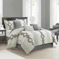thumbnail image 2 of Nanshing  Lucien 7 Piece Geometric Comforter Set White Grey - Queen, 2 of 5