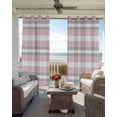 thumbnail image 4 of Pink Grey Stripe Blackout Curtains, Light Blocking Print Window Curtains, Minimalist Farmhouse Striped Thermal Insulated Window Drapes for Living Room Kitchen Cafe 2 Panels, 55"W x 39"L, 4 of 9