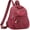 BJ9950 -Red, variant on Ladies Multi-Color Backpack with round Logo Design Fashionable Women's Shoulder Bag in Various Colors