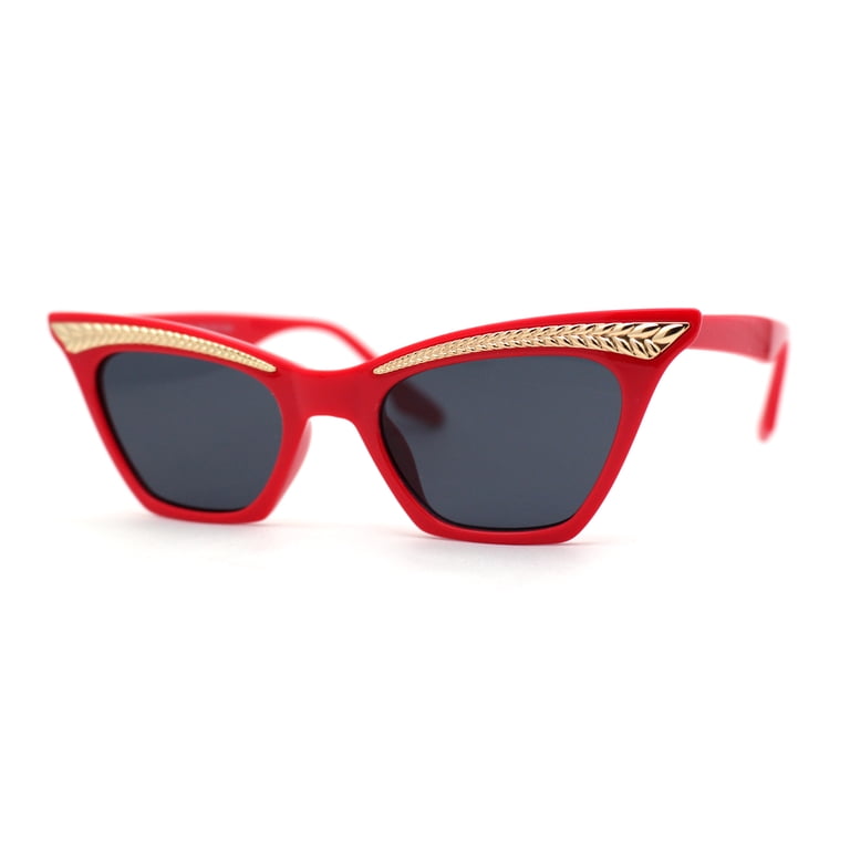 Red and Black Square Women\'s Sunglasses with Gold Logo c23ee94b-4d8c-4911-b4da-  main image 2