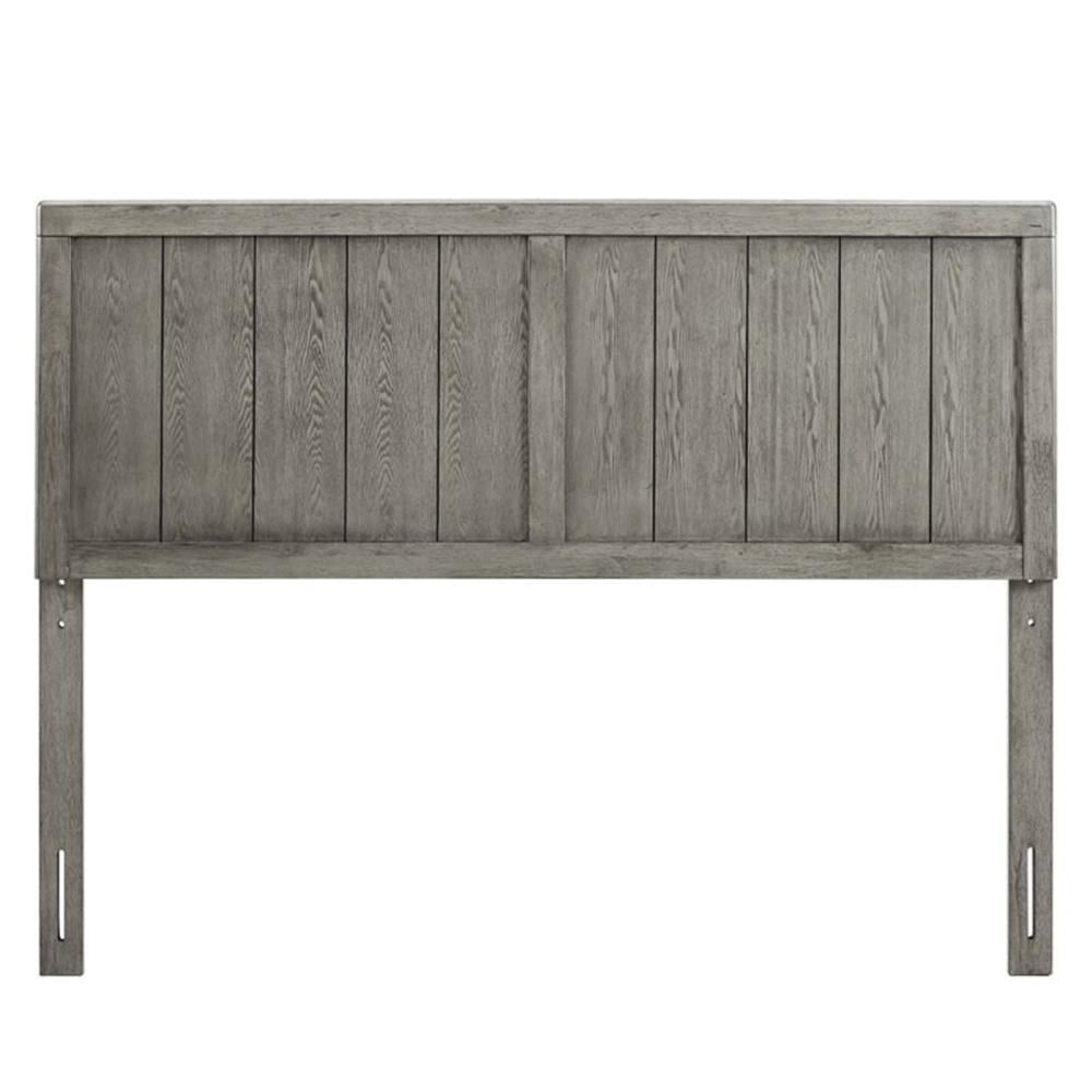 Pemberly Row Twin Modern Rubberwood and MDF Headboard in Gray