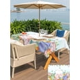 thumbnail image 4 of Cute Easter Bunny Outdoor Tablecloth - 60x102 Inch Rectangle Dining Table Cover, Eucalyptus Leaves Colorful Eggs Teal Waterproof Outdoor Table Cloth with Umbrella Hole & Zipper for Picnic/Patio/Party, 4 of 7