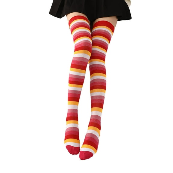 Striped Over Knee High Socks Thigh High Socks Stockings Long Boot Socks for Daily Wear,Halloween Cosplay Party Costume