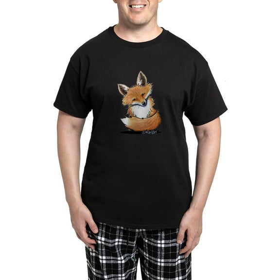 CafePress - Kiniart Fox Men's Dark Pajamas - Men's Dark Loose Fit Cotton Pajama Set