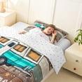 thumbnail image 3 of Catabedysis Teal Camper Print Twin Comforter Sets,Retro Camping Rv Bedding Set For Boys,Multicolor,Reversible,2 Pieces,1 Comforter and 1 Pillowcase, 3 of 7