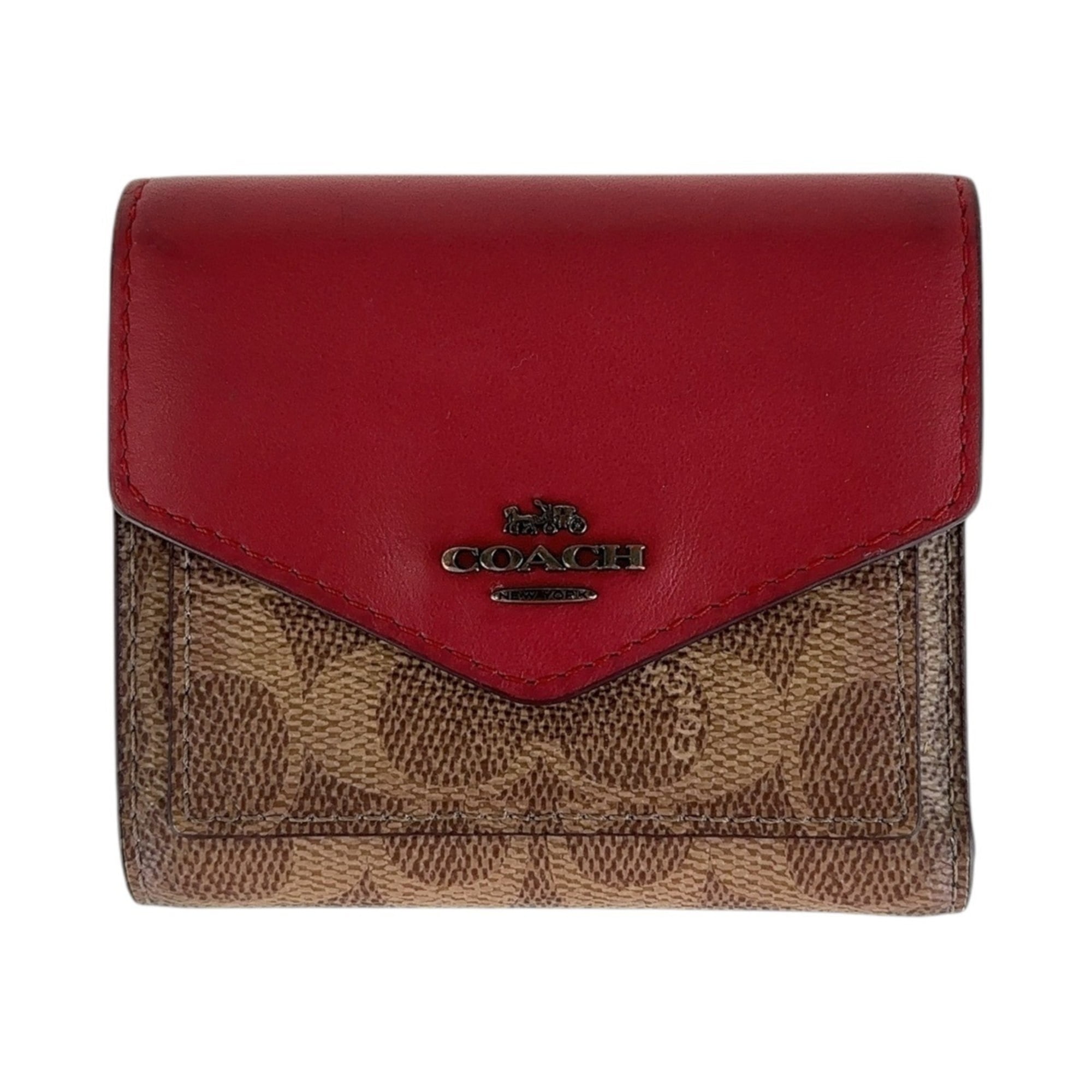 COACH Signature Leather Wyn Small Wallet Sport Red One Size