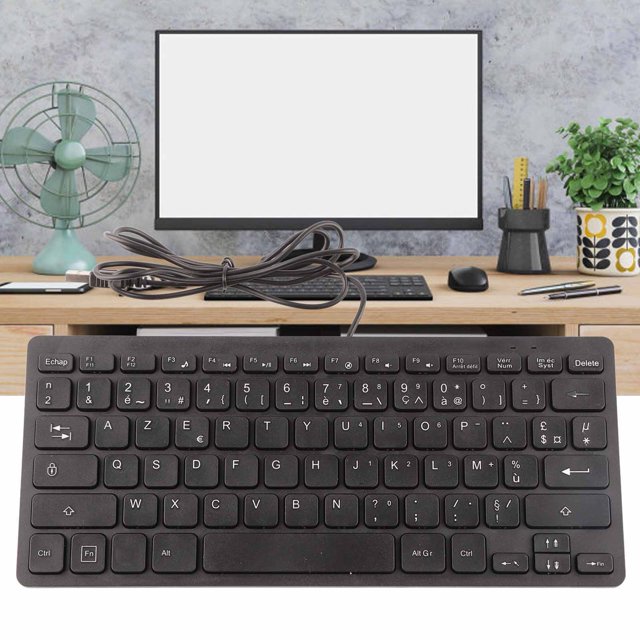 Clavier Russe Français Allemand, Clavier Filaire USB, Clavier Compact Ultra Mince 78 Touches, pour PC, Ordinateur, Bureau