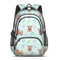thumbnail image 2 of Highland Cow and Flower Print Backpack for School, Cute School Bag with Adjustable Shoulder Straps and Padded Back, 16.9"x12.6"x5.9", 2 of 5