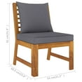 thumbnail image 2 of vidaXL 3 Piece Patio Lounge Set with Dark Gray Cushion Solid Acacia Wood, 2 of 12