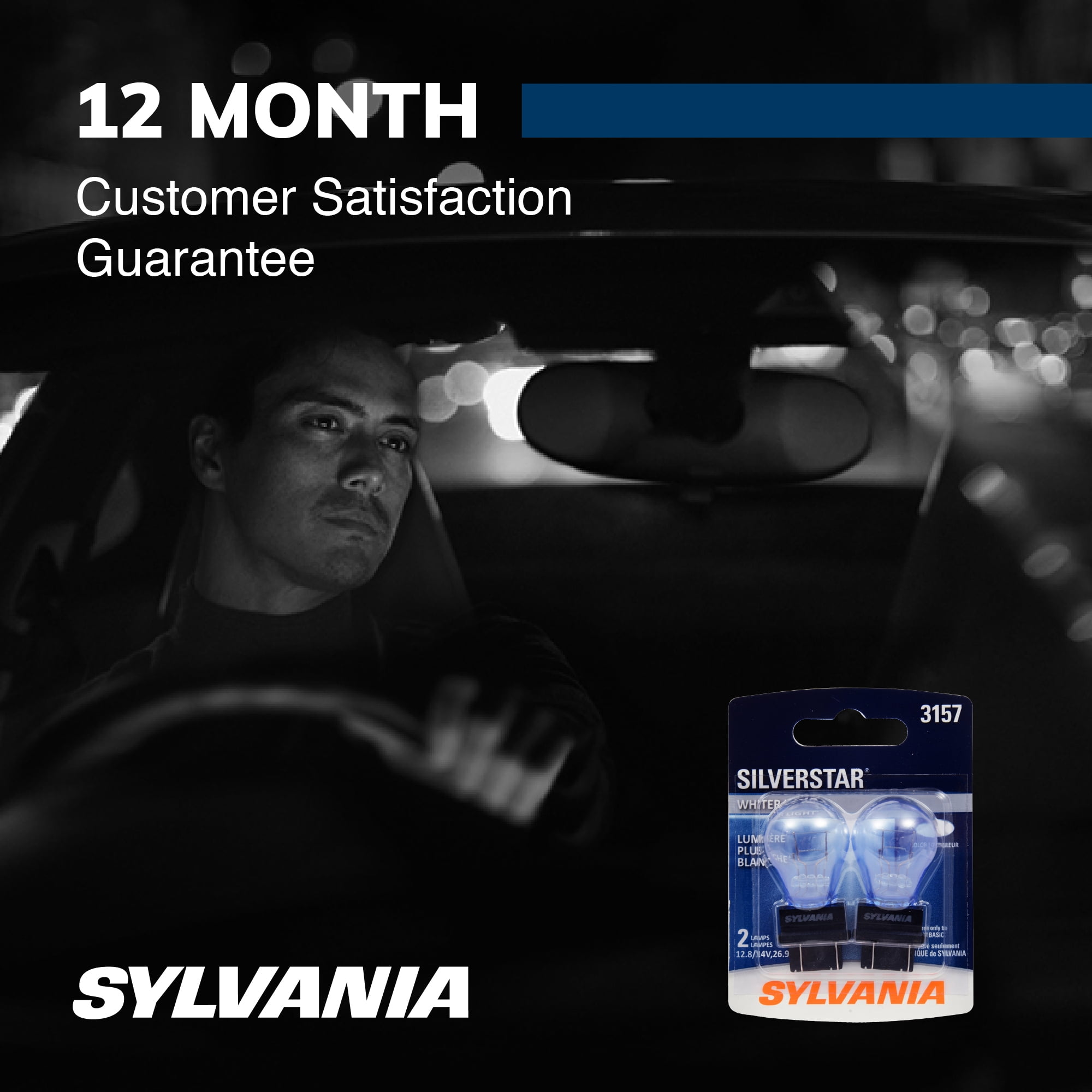 (2 pack) Sylvania 3157 SilverStar Automotive Mini Bulb, 2 Pack, Compatible with Multiple Cars