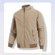 thumbnail image 3 of Ceisia Men's casual solid color stand collar zipper button-down coat Gift pocket long sleeve outerwear, 3 of 8