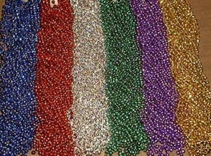 Mardi Gras Beads Gold and Black Disco Saints Steelers Party 6 Dozen 72 Necklaces 