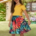 thumbnail image 2 of Jamsmile Toddler Girls Dress Summer Floral Print Short Sleeve Casual Dresses Little Girls Casual Tunic Playwear Basic Dresses, 2 of 6