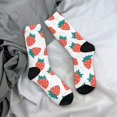 thumbnail image 5 of Daiia Strawberries Print Crew Socks – Soft Breathable Long Socks for Men & Women, Moisture-Wicking & Comfortable Daily Wear Socks, One-Size Fits Most (US 5-11), 5 of 6