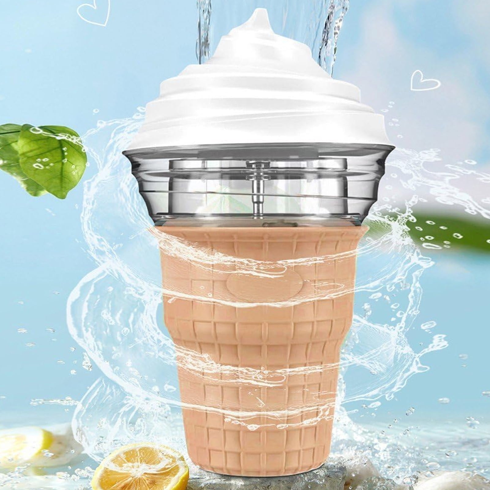 Homelife Electric Ice Cream Maker Quick DIY Fruit Ice Cream Machine for Homemade Gelato Sorbet Yogurt Milkshakes Drinks