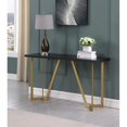 thumbnail image 2 of Table Console Contemporaine en Bois Noir avec Pieds Peints Dorés, 2 of 2