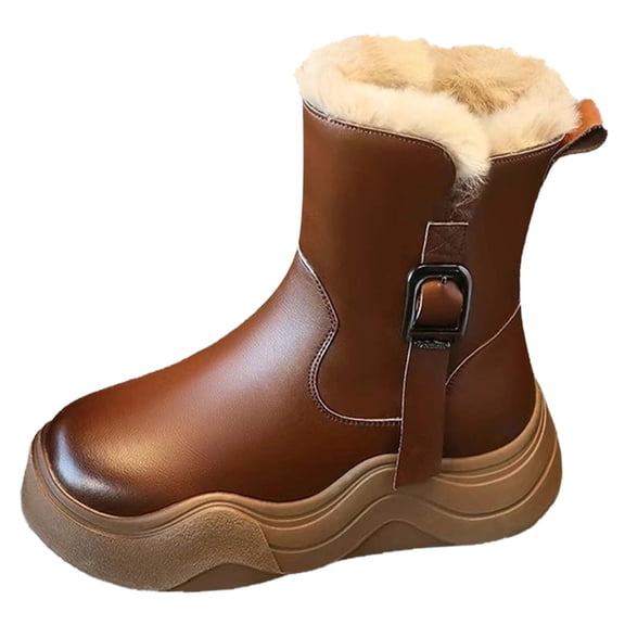 Zshosam Boys Boots Kids Toddler Snow Boots Boys Girls Winter Boots Insulated Warm Outdoor Shoes Size 1,(Khaki Big Kids 1)