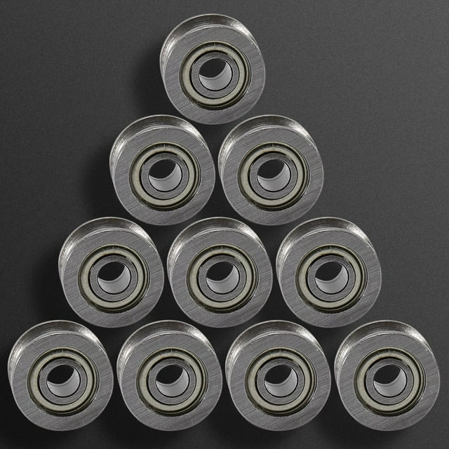 10pcs U Groove Ball Bearing Guide Pulley, Carbon Steel Double Shielded for Many Linear Motion Systems