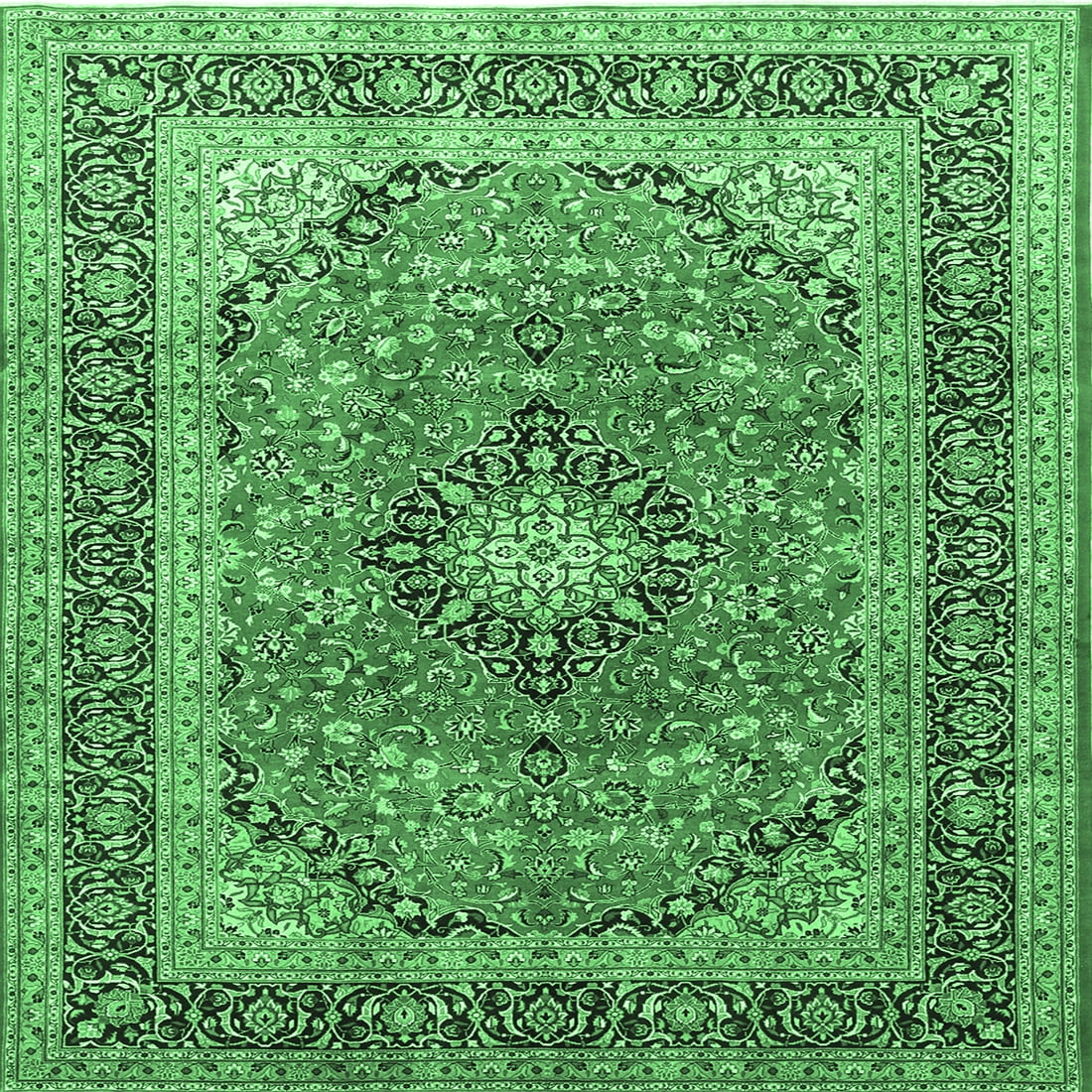 Ahgly Company Indoor Square Persian Emerald Green Traditional Area Rugs ...
