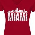 thumbnail image 4 of Inktastic Miami Skyline Grunge Women's V-Neck T-Shirt, 4 of 5