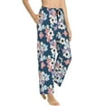 thumbnail image 2 of Balery Flowers print Women's Pajama Pants,Ultra Lightweight Pjs,Lounge Pant-Small, 2 of 9