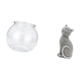 thumbnail image 5 of Estatua de gato transparente para pecera pequeña, figura decorativa de resina coleccionable, adorno de escritorio para acuario, pecera, jarrón, mesa p, 5 of 8