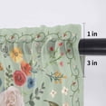 thumbnail image 5 of Sage Green Floral Valance Curtains for Kitchen/Living Room/Bathroom/Bedroom Window, Rod Pocket Small Topper Half Short Window Curtains Voile Sheer Scarf, Spring Flowers Leaves Farmhouse 60"x18", 5 of 8