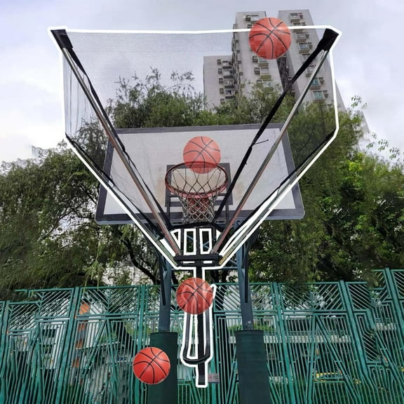 Gamvdout Basketball Hoop Returner Basketball Shot Return Apparatus Basketball Shot Returner Portable Basketball Shooting Trainer  Time Saving Basketball Return Attachment with Bag  Basketball Reboun