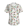 thumbnail image 2 of Uemuo Pretty Floral With Leaves Printed Women's Classic V-Neck T-Shirt - Soft, Breathable, Moisture-Wicking, Perfect for Casual, Office, Travel, and Everyday Wear-Small, 2 of 5