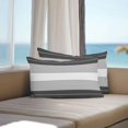 thumbnail image 5 of Waterproof Throw Pillow Covers Set of 2, 20x12 Inch Black Grey Stripe Decorative Pillowcases Outdoor Pillow Slip Cushion Covers Set for Couch Tent Modern Art Horizontal Striped, 5 of 7