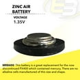 thumbnail image 4 of 5x Exell MRB400 1.35V Zinc Air Battery Z400PX PX400 EPX400 RM400, 4 of 6